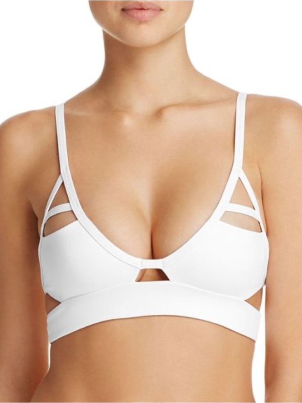 Tavik White Strappy Cutout Bikini Top